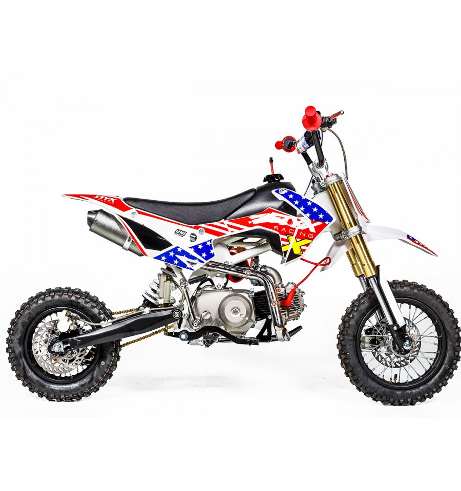 Kick dirt bike / pit bike BLEU en aluminium CNC renforcée - PitRacing