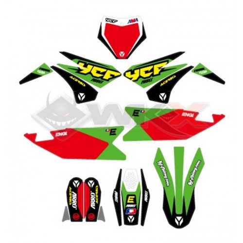 Piece Kit décoration YCF BIGY RACING VERT 2022 de Pit Bike et Dirt Bike