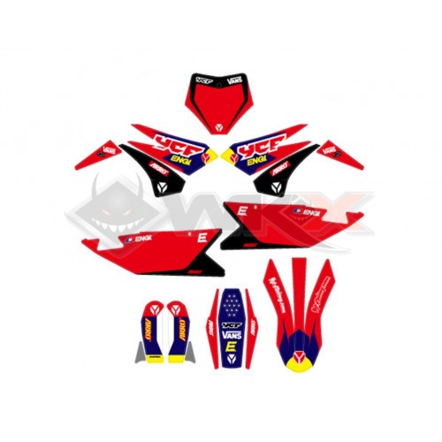 Piece Kit décoration YCF BIGY RACING ROUGE 2022 de Pit Bike et Dirt Bike