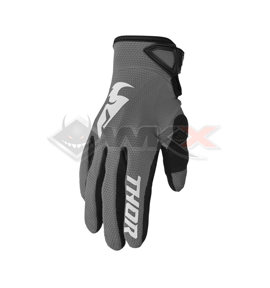 Gants cross enfant de la marque THOR, dispo en gris et en taille Y2XS