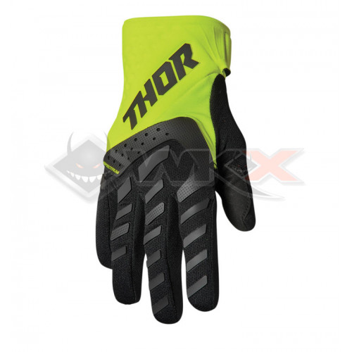 Piece Gants enfant THOR SPECTRUM NOIR/ACID taille YL de Pit Bike et Dirt Bike