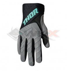 Piece Gants enfant THOR SPECTRUM GRIS/NOIR/MENTHE taille YL de Pit Bike et Dirt Bike