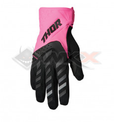 Piece Gants THOR SPECTRUM femme ROSE/NOIR taille M de Pit Bike et Dirt Bike