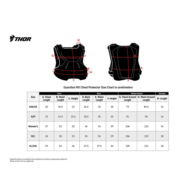 Plastron enfant THOR Guardian MX BLANC taille S/M