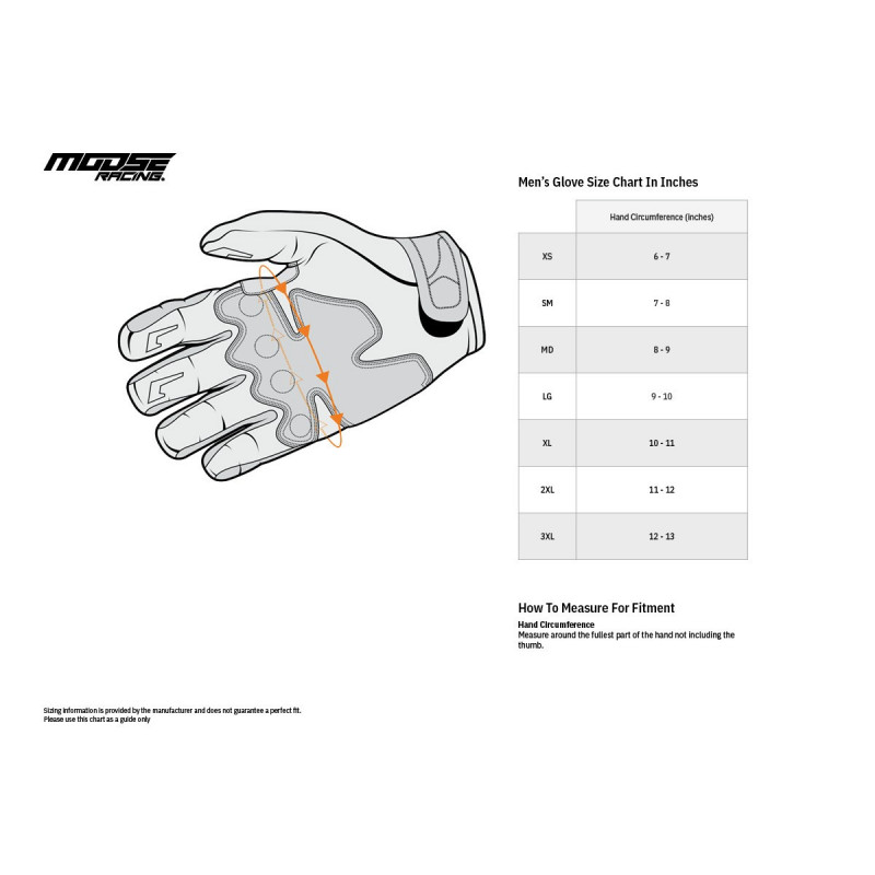Gants MOOSE MX1 ORANGE taille M
