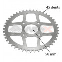 Couronne arrière axe 58 mm 45 dents 520