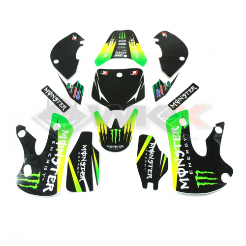 Piece Kit décoration MONSTER KLX VERT de Pit Bike et Dirt Bike