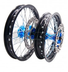 Jantes alu YCF 12/14 pouces, moyeu bleu CNC