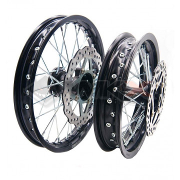 Jantes alu YCF 12/14 pouces, moyeu Noir CNC