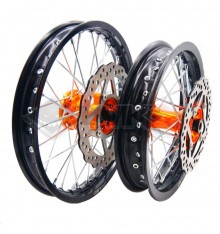 Jantes alu YCF 12/14 pouces, moyeu Orange CNC