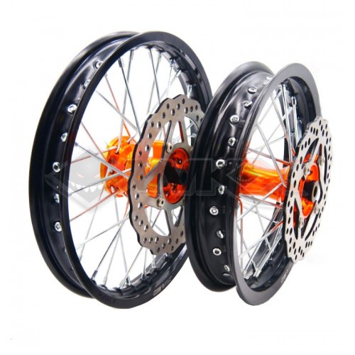 Piece Jantes alu YCF 12/14 pouces, moyeu Orange CNC de Pit Bike et Dirt Bike