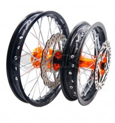 Piece Jantes alu YCF 12/14 pouces, moyeu Orange CNC de Pit Bike et Dirt Bike