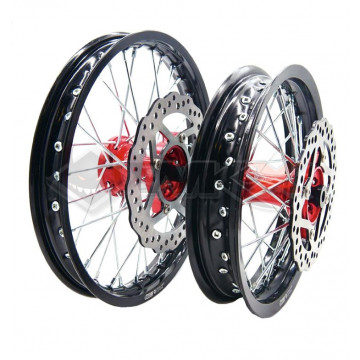 Jantes alu YCF 12/14 pouces, moyeu Rouge CNC