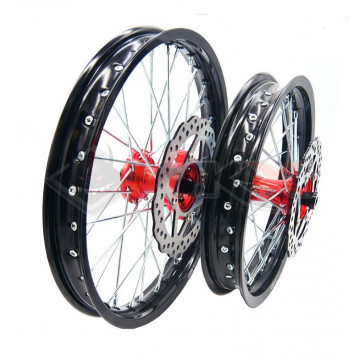 Jantes alu 17 pouces et 14 pouces YCF, moyeu Rouge CNC