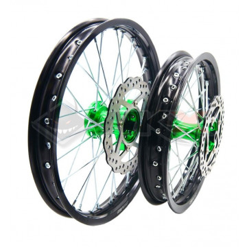 Jantes alu 17 pouces et 14 pouces YCF, moyeu Vert CNC