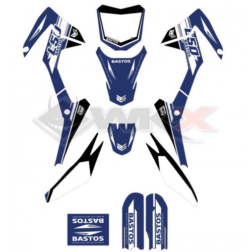 Piece Kit décoration BASTOS BIKE L50 BLEU édition 2023 de Pit Bike et Dirt Bike