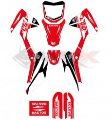 Piece Kit décoration BASTOS BIKE L50 ROUGE édition 2023 de Pit Bike et Dirt Bike