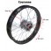 Piece Roue arrière complète 18' axe 15mm de Pit Bike et Dirt Bike