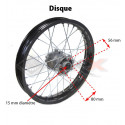 Roue arrière complète 18' axe 15mm