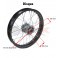 Piece Roue arrière complète 18' axe 15mm de Pit Bike et Dirt Bike