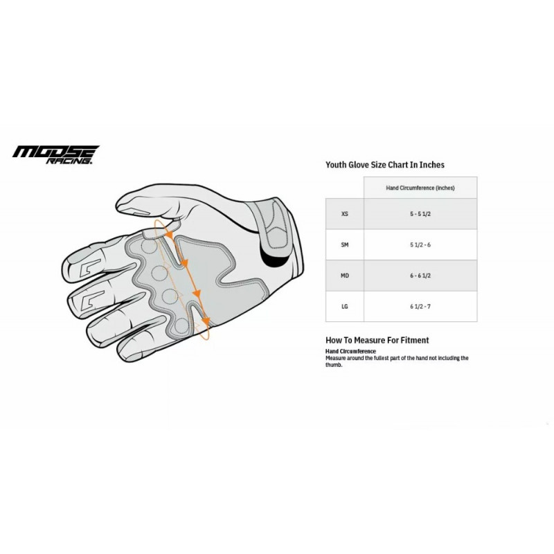 Gants enfant MOOSE SX1 taille YM ORANGE-VERT