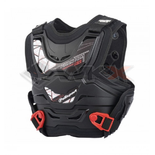Piece Plastron POLISPORT phantom mini NOIR de Pit Bike et Dirt Bike