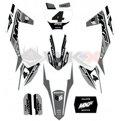 Kit décoration noir pour pit bike, dirt bike BASTOS BIKE MXF, édition 2026