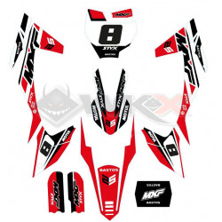 Kit décoration rouge pour pit bike, dirt bike BASTOS BIKE MXF, édition 2026