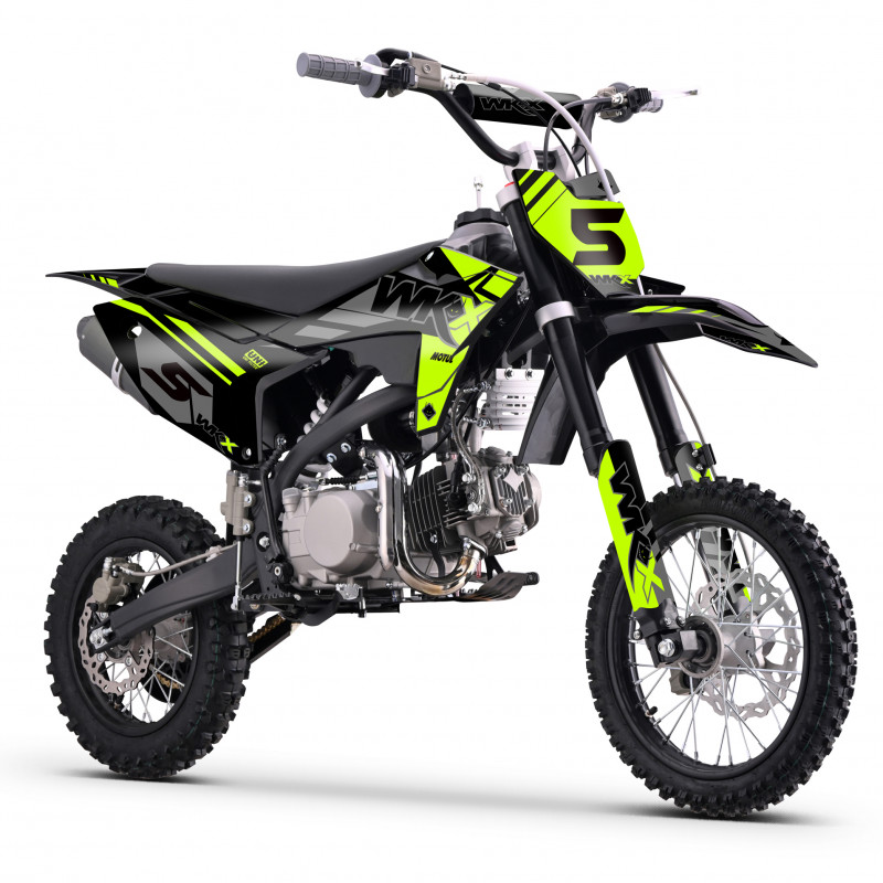 Dirt bike 125cc MX2 WKX vert-noir pour adolescents et adultes