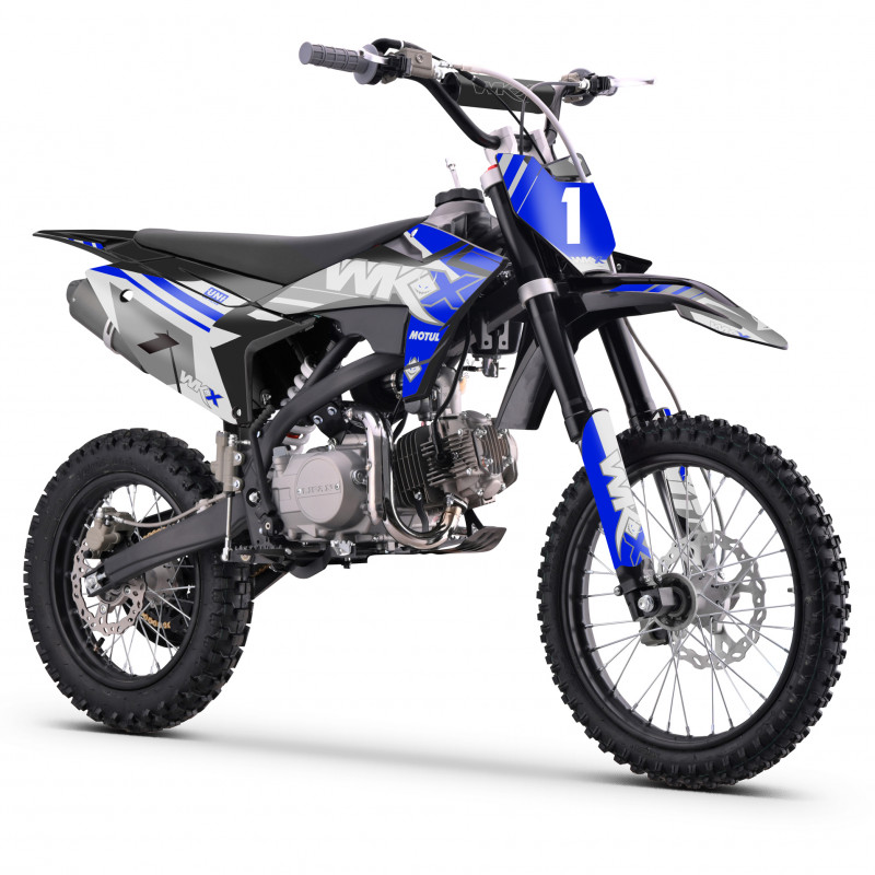 Dirt Bike 125cc bleue grandes roues WKX MX2