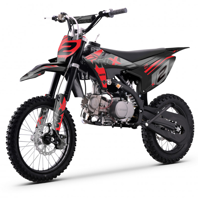 Dirt bike 125 rouge MX2 WKX, roues 14/17 pouces, nouvelle édition