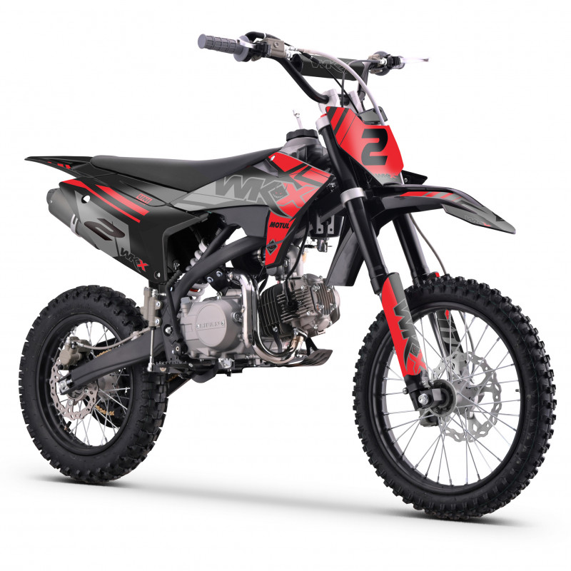 Dirt bike 125 rouge MX2 WKX, roues 14/17 pouces, nouvelle édition
