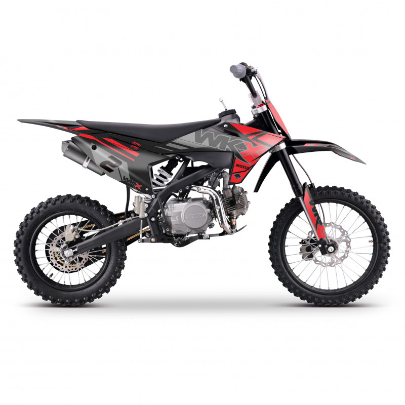 Dirt bike 125 rouge MX2 WKX, roues 14/17 pouces, nouvelle édition