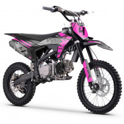 Dirt bike rose 125cm3 MX2 de chez WKX. Moteur performant, suspensions de qualité.