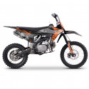 Pit bike 125 orange, roue 14/17 pouces, boîte manuelle 4 rapports MX2 de chez WKX