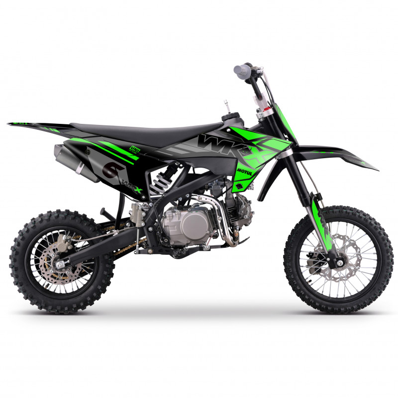 Dirt 150cc WKX, gamme MX2, couleur verte pour rider confirmé. Moteur fiable et puissant.