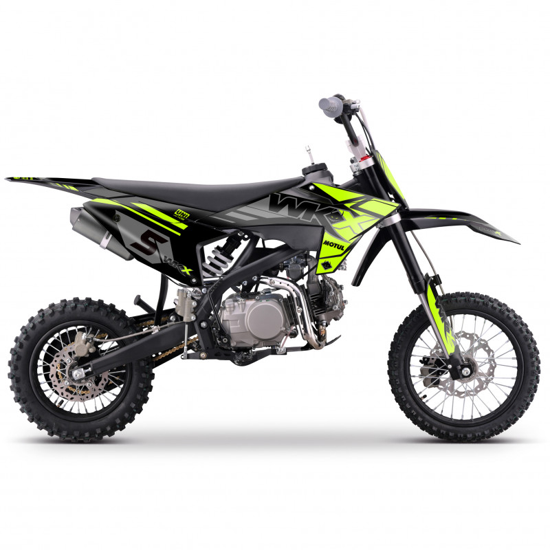 Pit Bike 150cc WKX MX2 JAUNE, roues 12/14" pour adolescents et adultes.