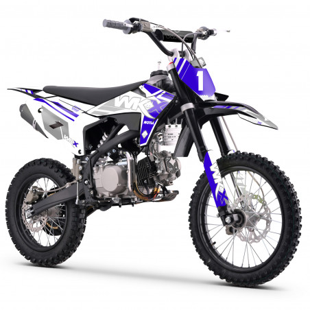 Dirt bike 150cc WKX MX2, roues de 14/17 pouces, couleur bleue