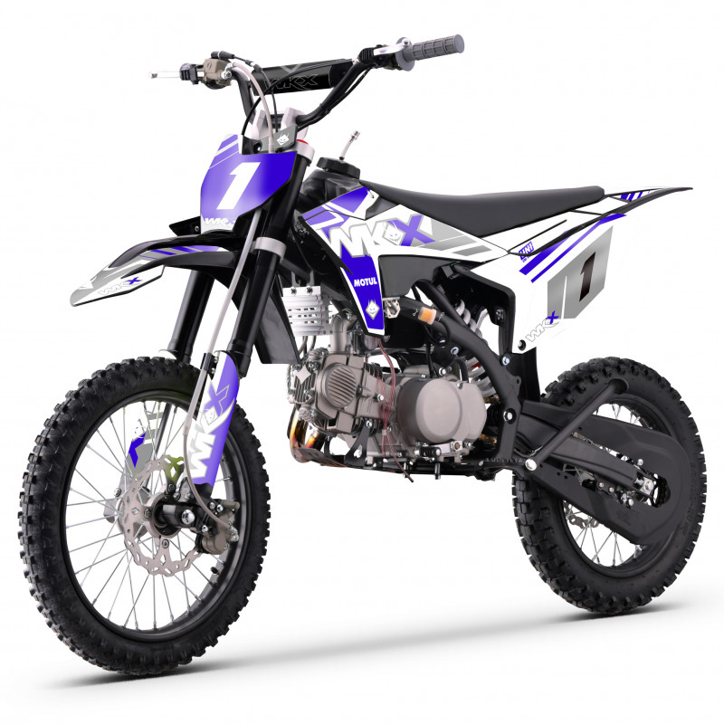 Dirt bike 150cc WKX MX2, roues de 14/17 pouces, couleur bleue
