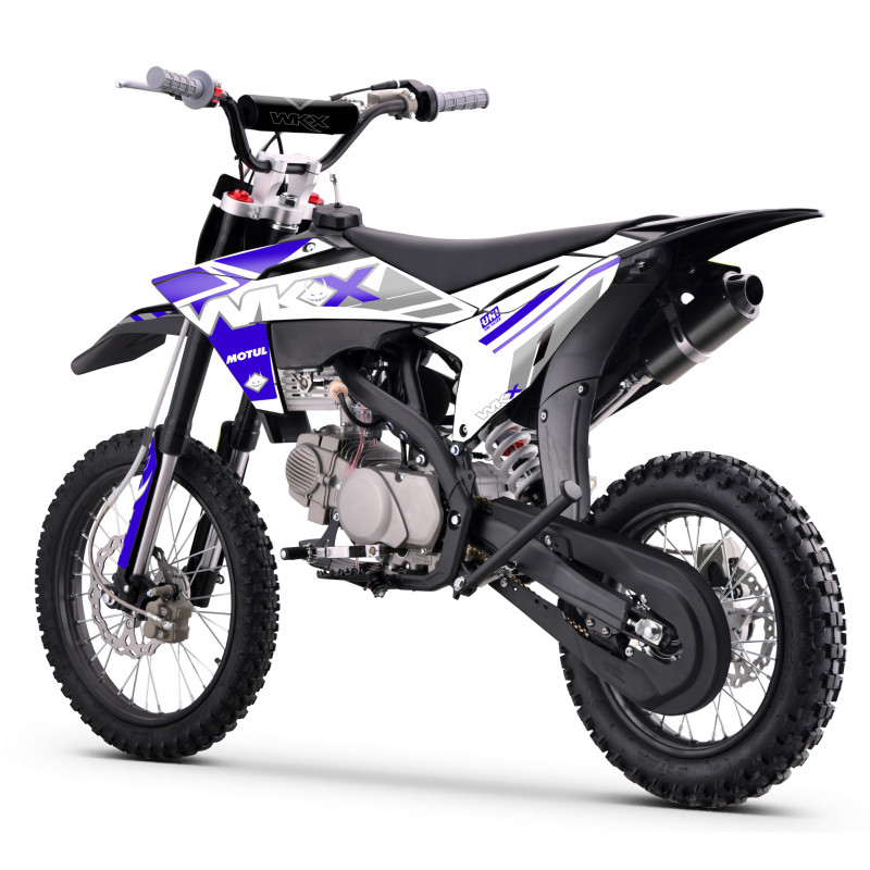 Dirt bike 150cc WKX MX2, roues de 14/17 pouces, couleur bleue