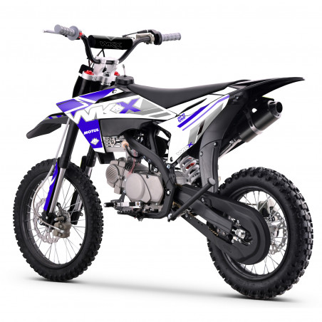Dirt bike 150cc WKX MX2, roues de 14/17 pouces, couleur bleue