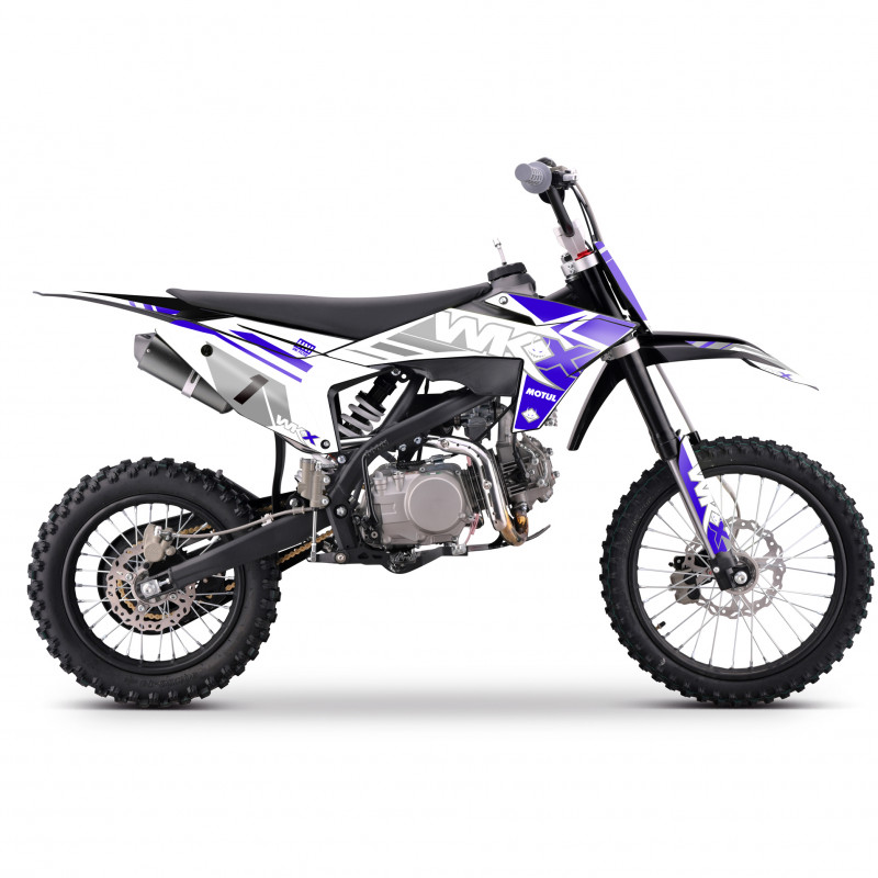 Dirt bike 150cc WKX MX2, roues de 14/17 pouces, couleur bleue
