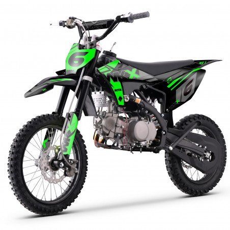 Dirt 150cc verte, roues 14/17 pouces de chez WKX Racing, modèle MX2
