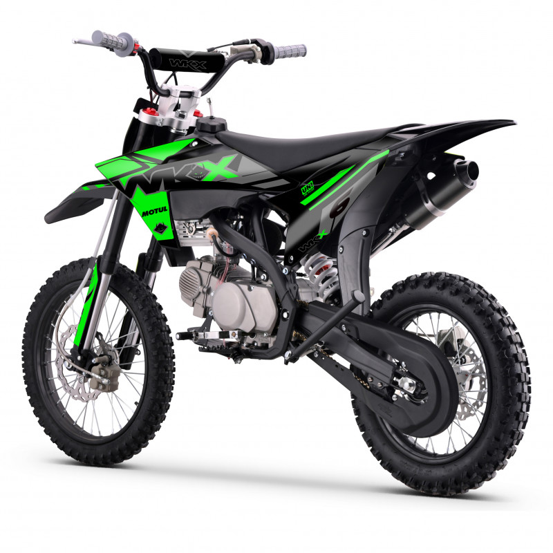 Dirt 150cc verte, roues 14/17 pouces de chez WKX Racing, modèle MX2