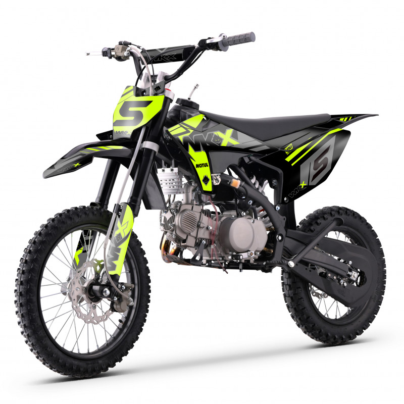 Dirt 150cc jaune MX2, WKX. Dirt bike pas chère, à la fois puissante et esthétique.