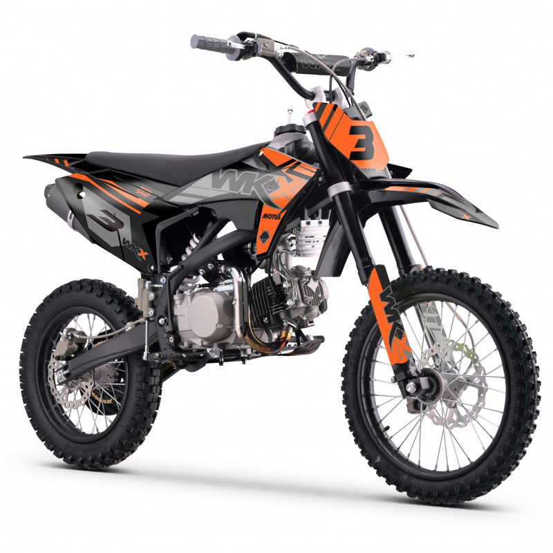 Pit bike 150cc ORANGE MX2 WKX : une dirt pas chère à boîte manuelle intuitive.