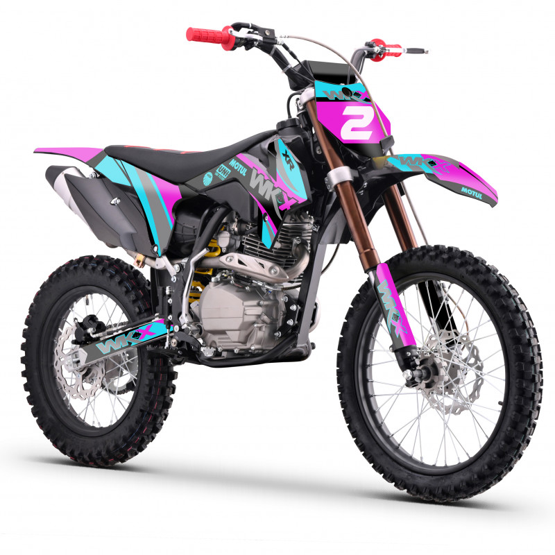 Moto de cross 150cc rose WKX, modèle XR150.