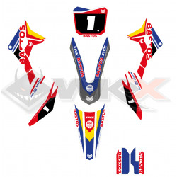 Kit déco MINI CRF 110-M2 ROUGE-JAUNE 2026 pour pit bike BS BASTOS BIKE, gamme 2026