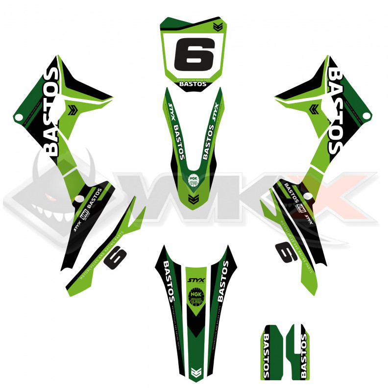 Kit déco MINI CRF 110-M2 VERT pour kit plastique mini CRF110 M2 de 2026.