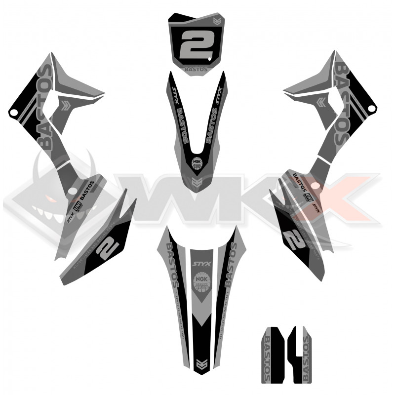 Kit déco MINI CRF 110-M2 NOIR poir dirt BS BASTOS BIKE à partir de 2026
